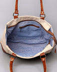 OHLAY KB460 TOTE Upcycled Canvas Genuine Leather women bag western handbag purse