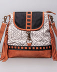 OHLAY KB463 Cross Body Upcycled Canvas Genuine Leather women bag western handbag purse