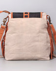OHLAY KB463 Cross Body Upcycled Canvas Genuine Leather women bag western handbag purse