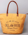 OHLAY KB467 TOTE Upcycled Canvas Genuine Leather women bag western handbag purse