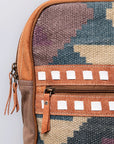 OHLAY KB478 Backpack Upcycled Wool Upcycled Canvas Genuine Leather women bag western handbag purse