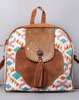 OHLAY KB479 Backpack Upcycled Canvas Hair-On Genuine Leather women bag western handbag purse