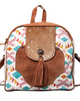 OHLAY KB479 Backpack Upcycled Canvas Hair-On Genuine Leather women bag western handbag purse