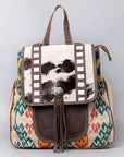 OHLAY KB488 Backpack Upcycled Canvas Hair-On Genuine Leather women bag western handbag purse
