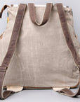 OHLAY KB488 Backpack Upcycled Canvas Hair-On Genuine Leather women bag western handbag purse