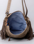 OHLAY KB489 Cross Body Upcycled Wool Upcycled Canvas Hair-On Genuine Leather women bag western handbag purse