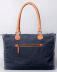 OHLAY KB491 TOTE Upcycled Wool Upcycled Canvas Genuine Leather women bag western handbag purse