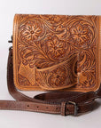 American Darling ADBG1041 Small Crossbody Hand Tooled Genuine Leather Women Bag Western Handbag Purse
