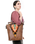 ADBG1047 American Darling Tote Saddle Blanket Genuine Leather women bag western handbag purse