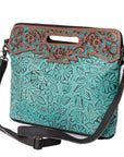 OHLAY SKBG176 Clutch Hand Tooled Embossed Genuine Leather women bag western handbag purse