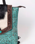 OHLAY KBG187 Backpack Hand Tooled Embossed Hair-On Genuine Leather women bag western handbag purse