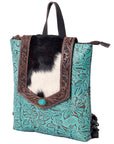 OHLAY KBG187 Backpack Hand Tooled Embossed Hair-On Genuine Leather women bag western handbag purse