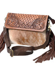 Ohlay Bags KBK138 Clutch Hand Tooled Hair-On Genuine Leather Women Bag Western Handbag Purse