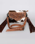 American Darling Adbg1050A Envelope Hand Tooled Hair-On Genuine Leather Women Bag Western Handbag Purse