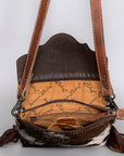 American Darling Adbg1050A Envelope Hand Tooled Hair-On Genuine Leather Women Bag Western Handbag Purse