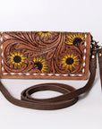 American Darling Organiser Hair-On Hand Tooled Genuine Leather Women Bag Western Handbag Purse
