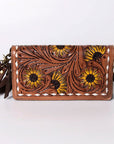 American Darling Organiser Hair-On Hand Tooled Genuine Leather Women Bag Western Handbag Purse