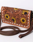 American Darling Organiser Hair-On Hand Tooled Genuine Leather Women Bag Western Handbag Purse