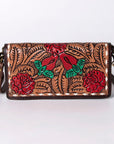 American Darling Organiser Hair-On Hand Tooled Genuine Leather Women Bag Western Handbag Purse
