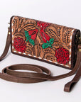 American Darling Organiser Hair-On Hand Tooled Genuine Leather Women Bag Western Handbag Purse