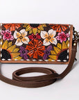 American Darling Organiser Hair-On Hand Tooled Genuine Leather Women Bag Western Handbag Purse