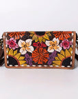 American Darling Organiser Hair-On Hand Tooled Genuine Leather Women Bag Western Handbag Purse