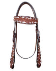 HILASON Western Horse Headstall Tack Genuine American Leather Brown