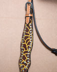 HILASON Western Horse Genuine American Leather Headstall Cheetah