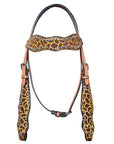 HILASON Western Horse Genuine American Leather Headstall Cheetah