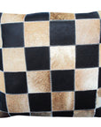 Pl424F- Smooth Leather Patchwork Cushion Pillow Cover 16 X 16