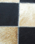 Pl424F- Smooth Leather Patchwork Cushion Pillow Cover 16 X 16
