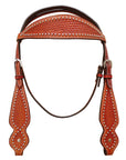 Hilason Western Horse Headstall Bridle American Leather Tan