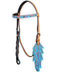 Hilason Western Horse Leather Headstall Tan