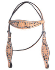 Hilason Western Horse Leather Headstall Tan