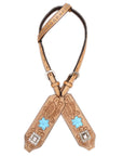 Hilason Western Horse Headstall Leather Floral Tan