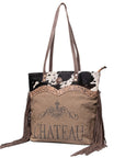 OHLAY KB512 TOTE Upcycled Canvas Embossed Hair-on Genuine Leather women bag western handbag purse