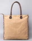 OHLAY KB518 TOTE Upcycled Canvas Hair-on Genuine Leather women bag western handbag purse