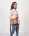 American Darling Cross Body Hand Tooled Saddle Blanket Genuine Leather Women Bag Western Handbag Purse