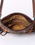 American Darling Small Crossbody Hand Tooled Hair On Genuine Leather Women Bag Western Handbag Purse