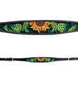 Bar H Equine Horse Genuine Leather Floral Design Hand Painted Tack Set Brown