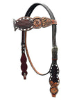 Bar H Equine Genuine Western American Leather Horse Premium Headstall & Breast Collar Set