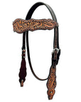 Bar H Equine Genuine Western American Leather Horse Premium Headstall & Breast Collar Set