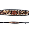 Bar H Equine Genuine Western American Leather Horse Premium Headstall & Breast Collar Set