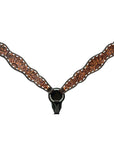 Bar H Equine Genuine Western American Leather Horse Premium Headstall & Breast Collar Set
