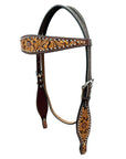 Bar H Equine Genuine Western American Leather Horse Premium Headstall & Breast Collar Set