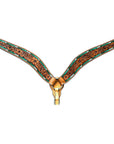 Bar H Equine Horse Genuine Leather Floral Design Breast Collar ,Headstall Brown