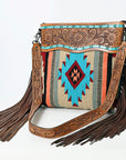 American Darling ADBGZ700 Crossbody Hand Tooled Saddle Blanket Genuine Leather Women Bag Western Handbag Purse