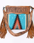 American Darling ADBGZ702 Crossbody Hand Tooled Saddle Blanket Genuine Leather Women Bag Western Handbag Purse