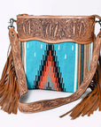 American Darling ADBGZ702 Crossbody Hand Tooled Saddle Blanket Genuine Leather Women Bag Western Handbag Purse