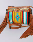 American Darling Cross Body Hand Tooled Saddle Blanket Genuine Leather Women Bag Western Handbag Purse